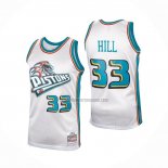 Camiseta Detroit Pistons Grant Hill NO 33 Mitchell & Ness 1998-99 Blanco