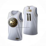 Camiseta Golden Edition Atlanta Hawks Trae Young NO 11 Blanco