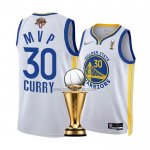 Camiseta Golden State Warriors Stephen Curry NO 30 MVP 2022 NBA Finals Blanco