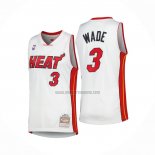 Camiseta Miami Heat Dwyane Wade NO 3 Mitchell & Ness 2005-06 Blanco