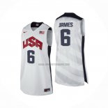 Camiseta USA 2012 Lebron James NO 6 Blanco