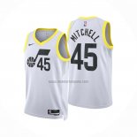 Camiseta Utah Jazz Donovan Mitchell NO 45 Association 2022-23 Blanco