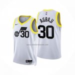Camiseta Utah Jazz Ochai Agbaji NO 30 Association 2022-23 Blanco