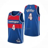 Camiseta Washington Wizards Aaron Holiday NO 4 Ciudad 2021-22 Azul