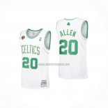 Camiseta Boston Celtics Ray Allen NO 20 Hardwood Classics Throwback 2007-08 Blanco