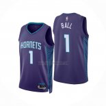 Camiseta Charlotte Hornets LaMelo Ball NO 1 Statement 2022-23 Violeta