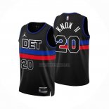 Camiseta Detroit Pistons Kevin Knox II NO 20 Statement 2022-23 Negro