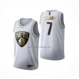 Camiseta Golden Edition Brooklyn Nets Kevin Durant NO 7 Blanco