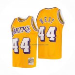 Camiseta Los Angeles Lakers Jerry West NO 44 Mitchell & Ness 1971-72 Amarillo