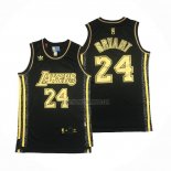 Camiseta Los Angeles Lakers Kobe Bryant NO 24 Retro Oro Negro