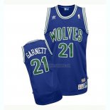 Camiseta Minnesota Timberwolves Kevin Garnett NO 21 Retro Azul2