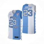 Camiseta NCAA North Carolina Tar Heels Michael Jordan NO 23 Split Azul Blanco