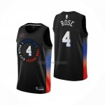 Camiseta New York Knicks Derrick Rose NO 4 Ciudad 2020-21 Negro