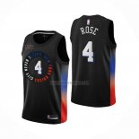 Camiseta New York Knicks Derrick Rose NO 4 Ciudad 2020-21 Negro
