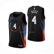 Camiseta New York Knicks Derrick Rose NO 4 Ciudad 2020-21 Negro
