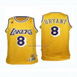 Camiseta Nino Los Angeles Lakers Kobe Bryant NO 8 Retro Amarillo