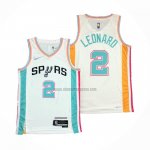 Camiseta San Antonio Spurs Kawhi Leonard NO 2 Ciudad 2021-22 Blanco