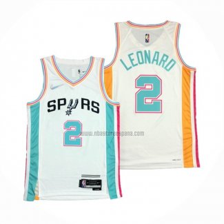 Camiseta San Antonio Spurs Kawhi Leonard NO 2 Ciudad 2021-22 Blanco