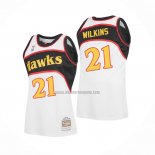 Camiseta Atlanta Hawks Dominique Wilkins NO 21 Mitchell & Ness 1986-87 Blanco
