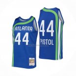 Camiseta Atlanta Hawks Pete Maravich NO 44 Mitchell & Ness 1971-72 Azul