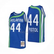 Camiseta Atlanta Hawks Pete Maravich NO 44 Mitchell & Ness 1971-72 Azul