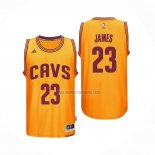 Camiseta Cleveland Cavaliers LeBron James NO 23 Retro Amarillo