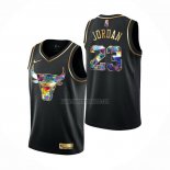 Camiseta Golden Edition Chicago Bulls Michael Jordan NO 23 2021-22 Negro