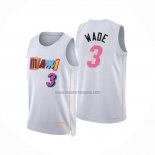 Camiseta Miami Heat Dwyane Wade NO 3 Ciudad 2022-23 Blanco