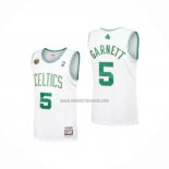 Camiseta Boston Celtics Kevin Garnett NO 5 Hardwood Classics Throwback 2007-08 Blanco
