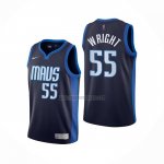 Camiseta Dallas Mavericks Delon Wright NO 55 Earned 2020-21 Azul