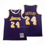 Camiseta Los Angeles Lakers Kobe Bryant NO 24 Mitchell & Ness 2007-08 Violeta