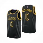 Camiseta Los Angeles Lakers Russell Westbrook NO 0 Ciudad Negro