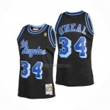 Camiseta Los Angeles Lakers Shaquille O'Neal NO 34 Mitchell & Ness 1996-97 Azul Negro