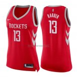 Camiseta Mujer Houston Rockets James Harden NO 13 Icon 2017-18 Rojo