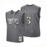 Camiseta Philadelphia 76ers Allen Iverson NO 3 Mitchell & Ness 2000-01 Gris