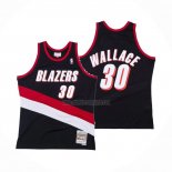 Camiseta Portland Trail Blazers Rasheed Wallace NO 30 Hardwood Classics Throwback Negro