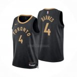 Camiseta Toronto Raptors Scottie Barnes NO 4 Ciudad 2022-23 Negro