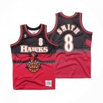 Camiseta Atlanta Hawks Steve Smith NO 8 Hardwood Classics Throwback Rojo