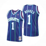 Camiseta Charlotte Hornets Muggsy Bogues NO 1 Mitchell & Ness 1994-95 Violeta