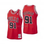 Camiseta Chicago Bulls Dennis Rodman NO 91 Mitchell & Ness 1997-98 Rojo