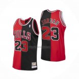 Camiseta Chicago Bulls Michael Jordan NO 23 Split Negro Rojo