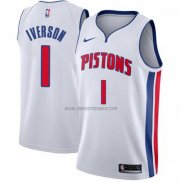 Camiseta Detroit Pistons Allen Iverson NO 1 Association Blanco