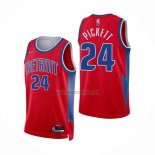 Camiseta Detroit Pistons Jamorko Pickett NO 24 Ciudad 2021-22 Rojo