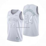 Camiseta Milwaukee Bucks Giannis Antetokounmpo NO 34 MVP Blanco