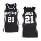 Camiseta Mujer San Antonio Spurs Tim Duncan NO 21 Icon 2017-18 Negro