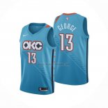 Camiseta Oklahoma City Thunder Paul George NO 13 Ciudad 2018-19 Azul
