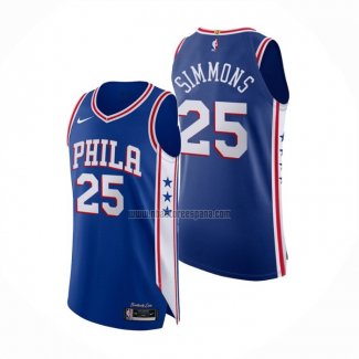 Camiseta Philadelphia 76ers Joel Embiid NO 25 Icon Autentico Azul