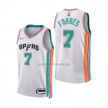 Camiseta San Antonio Spurs Bryn Forbes NO 7 Ciudad 2021-22 Blanco