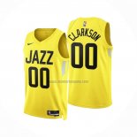 Camiseta Utah Jazz Jordan Clarkson NO 00 Icon 2022-23 Amarillo