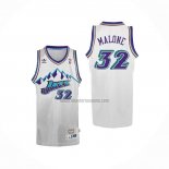 Camiseta Utah Jazz Karl Malone NO 32 Retro Blanco